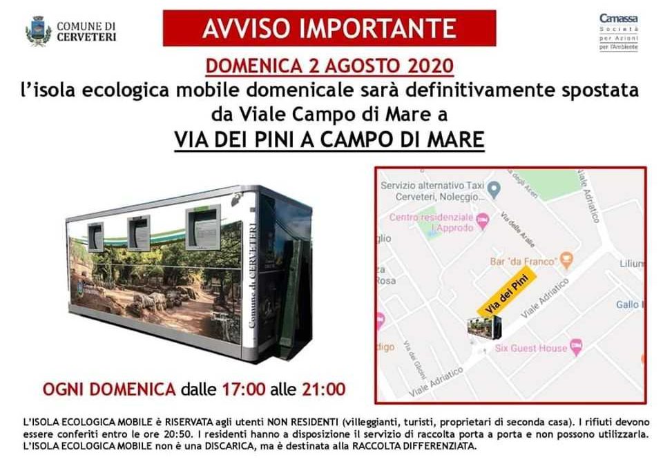 Si sposta l’isola ecologica itinerante per i non residenti di Cerveteri