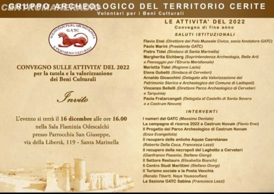 Convegno di fine anno del Gruppo Archeologico del Territorio Cerite a Santa Marinella