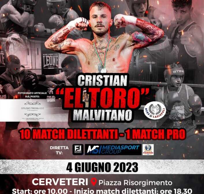 La grande Boxe a Cerveteri, in piazza Risorgimento Cristian “El Toro” Malvitano