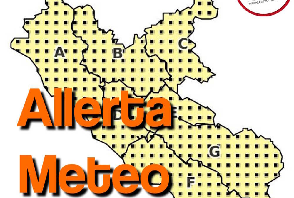 Allerta meteo sul Lazio per lunedì 22 luglio