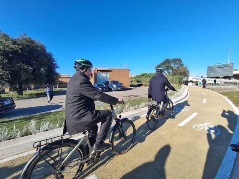 Pedalaria aeroporto Fiumicino pista ciclabile gualtieri