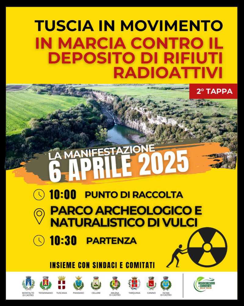 MANIFESTO RIFIUTI RADIOATTIVI no al deposito rifiuti radioattivi nella tuscia scorie nucleari